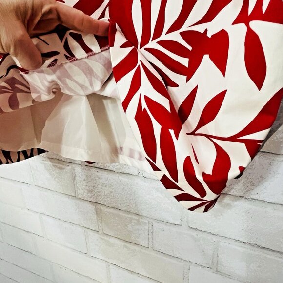 Tahari Tropical Sheath Dress Size 12 Hawaiian Resort Leaf Print Pockets Lined - Picture 10 of 14